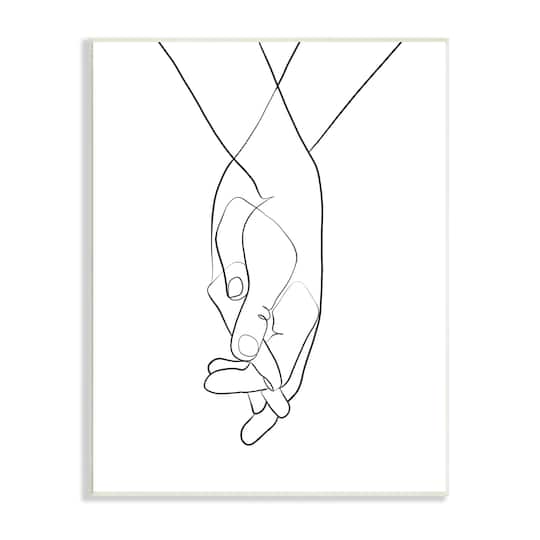 Stupell Industries Hands Intertwined Romantic Gesture Minimal Linework Wall Plaque